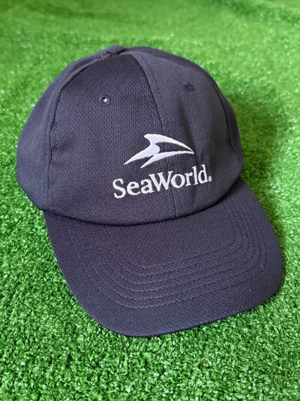 Sea World Golf Hat Black Dri-Fit Embroidered Unstructured Adjustable Cap OSFA